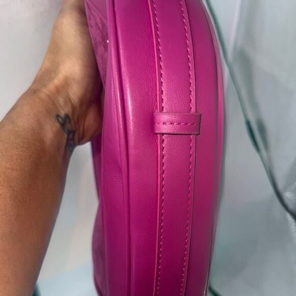 New Steve Madden Magenta Suede Shoulder Bag. see video Boho - Picture 8 of 11